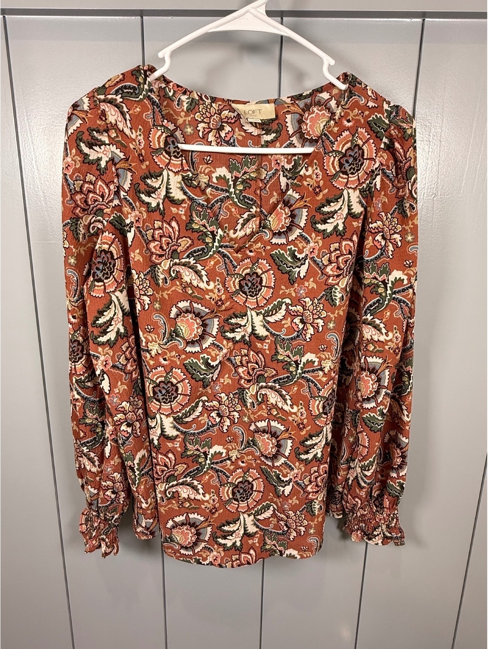 LOFT Outlet Women's Paisley Floral Blouse Size S, Cottage core Boho chic Western